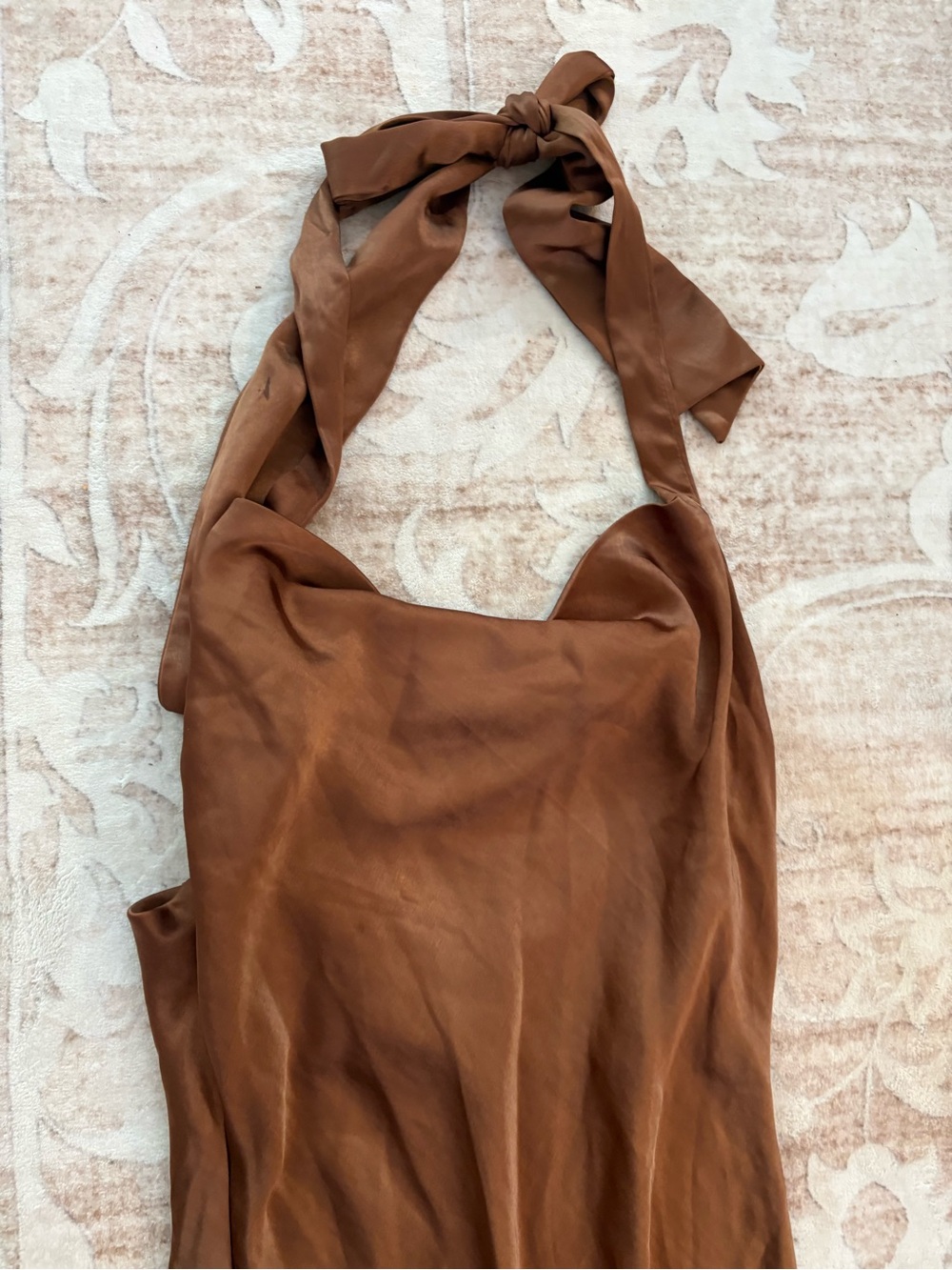 Altar’d State Brown Halter Satin Slip Dress - Women Size S - Picture 3 of 5